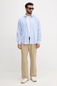 Trussardi koszula bawełniana 5007N000009N niebieski AW25