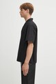 Kenzo cămașă din bumbac Kimono Short Sleeve FF65CH1269LP negru AW25
