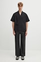 Kenzo cămașă din bumbac Kimono Short Sleeve FF65CH1269LP negru