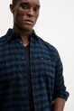 Βαμβακερό πουκάμισο Tommy Hilfiger σκούρο μπλε MW0MW41496