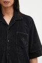 Βαμβακερό πουκάμισο VETEMENTS Towel μαύρο UH76SH500B