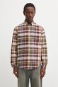 Βαμβακερό πουκάμισο Napapijri G-Trekking 3 με ένα κουμπί καφέ NP0A88TLCBX1