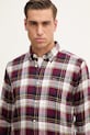 Памучна риза Barbour CROSSFELL бордо MSH4995