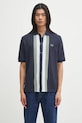 Fred Perry koszula bawełniana wzorzyste granatowy M8522