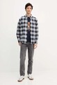 Βαμβακερό πουκάμισο BOSS Orange 50549430 γκρί AW25