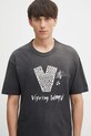 Visvim t-shirt in cotone jumbo tee s/s v grigio 125105010014