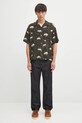 Μεταξωτό πουκάμισο Visvim copa shirt s/s bamboo 125105011003 μαύρο