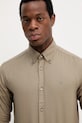 Памучна риза BOSS бежов 50550583