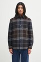 Barbour kurtka Chapter Tailored Check Overshirt nieocieplane granatowy MOS0400TN38
