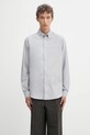 Памучна риза Barbour Oxtown Tailored Shirt вталена сив MSH5301BU43