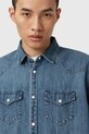Τζιν πουκάμισο AllSaints FENTON M054SD μπλε AW25