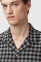 Βαμβακερό πουκάμισο AllSaints HORTON M035SD μαύρο AW25