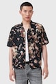 AllSaints koszula z dodatkiem lnu ARMADA czarny M002SD
