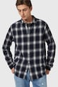 Хлопковая рубашка AllSaints HAVEN M051SD тёмно-синий