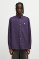Carhartt WIP koszula bawełniana L/S Madison Shirt gładkie fioletowy I023339.39FXX
