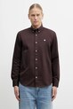 Памучна риза Carhartt WIP L/S Madison Shirt стандартна кафяв I023339.39GXX