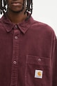 Carhartt WIP koszula bawełniana L/S Flint Shirt bordowy I035837.33KXX