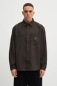Košile s příměsí vlny Carhartt WIP L/S Lowis Shirt jemný vzor hnědá I035328.35MXX