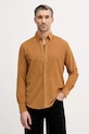 Manšestrová košile United Colors of Benetton hladký hnědá 5T98UQ066