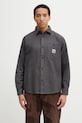 Carhartt WIP cotton shirt L/S Lucas classic black I035335.K02XX