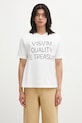 Visvim t-shirt JUMBO TEE S.S DMGD nyomtatásos fehér 125205010016