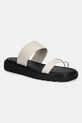 Calvin Klein Jeans klapki skórzane ROPE SANDAL SOFT LTH MG płaski beżowy YW0YW01864