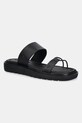 Calvin Klein Jeans papuci de piele ROPE SANDAL SOFT LTH MG piele negru YW0YW01864