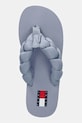 Tommy Jeans šľapky dámske BRAIDED THONG BEACH SANDAL modrá EN0EN02877