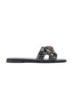 Kurt Geiger London klapki skórzane Eagle Stud Cut Out Flat płaski czarny 4734400309.BLACK