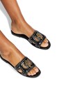 Kurt Geiger London klapki skórzane Eagle Stud Cut Out Flat 4734400309.BLACK
