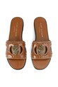 Kurt Geiger London klapki skórzane Eagle Stud Cut Out Flat 4734433309.TAN beżowy AW25