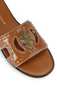 Obuwie Kurt Geiger London klapki skórzane Eagle Stud Cut Out Flat 4734433309.TAN brązowy