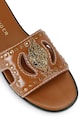 Obuwie Kurt Geiger London klapki skórzane Eagle Stud Cut Out Flat 4734433309.TAN brązowy