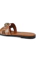 Kurt Geiger London klapki skórzane Eagle Stud Cut Out Flat 4734433309.TAN brązowy