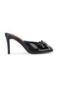 Usnjeni natikači Kurt Geiger London Belgravia Stud Bow Mule Zrnato usnje črna 4711005309.BLKCOMB