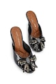 Kurt Geiger London bőr papucs Belgravia Stud Bow Mule 4711005309.BLKCOMB fekete AW25