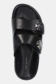 Tory Burch klapki skórzane T Lock Sport Slide czarny 175640.006