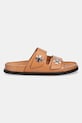 Kožené pantofle Tory Burch T Lock Sport Slide 166905.250 hnědá AW25