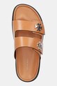 Tory Burch infradito in pelle T Lock Sport Slide marrone 166905.250