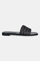 Tory Burch șlapi de piele Ines Cage Slide 158616.006 negru AW25
