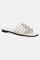Tory Burch klapki skórzane Ines Cage Slide płaski biały 158616.101