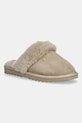 Tommy Hilfiger kapcie skórzane TH SHEARLING HOUSE SHOE beżowy FW0FW09063