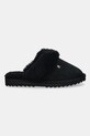 Шкіряні тапочки Tommy Hilfiger TH SHEARLING HOUSE SHOE FW0FW09063 чорний AW25