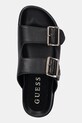 Δερμάτινες παντόφλες Guess FASTEN μαύρο FLTFST.LEA03.BLACK