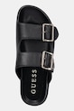 Guess klapki skórzane FASTEN czarny FLTFST.LEA03.BLACK