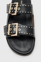 Шкіряні шльопанці AllSaints Magda Stud Sandal W114FC чорний