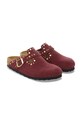 Obuwie Birkenstock klapki zamszowe Boston Rivet 1030379 czerwony