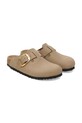 Obuwie Birkenstock klapki skórzane Boston Big Buckle 1030393 beżowy