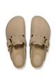 Birkenstock klapki skórzane Boston Big Buckle beżowy 1030393