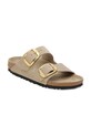 Birkenstock klapki skórzane Boston Big Buckle 1030395 beżowy AW25